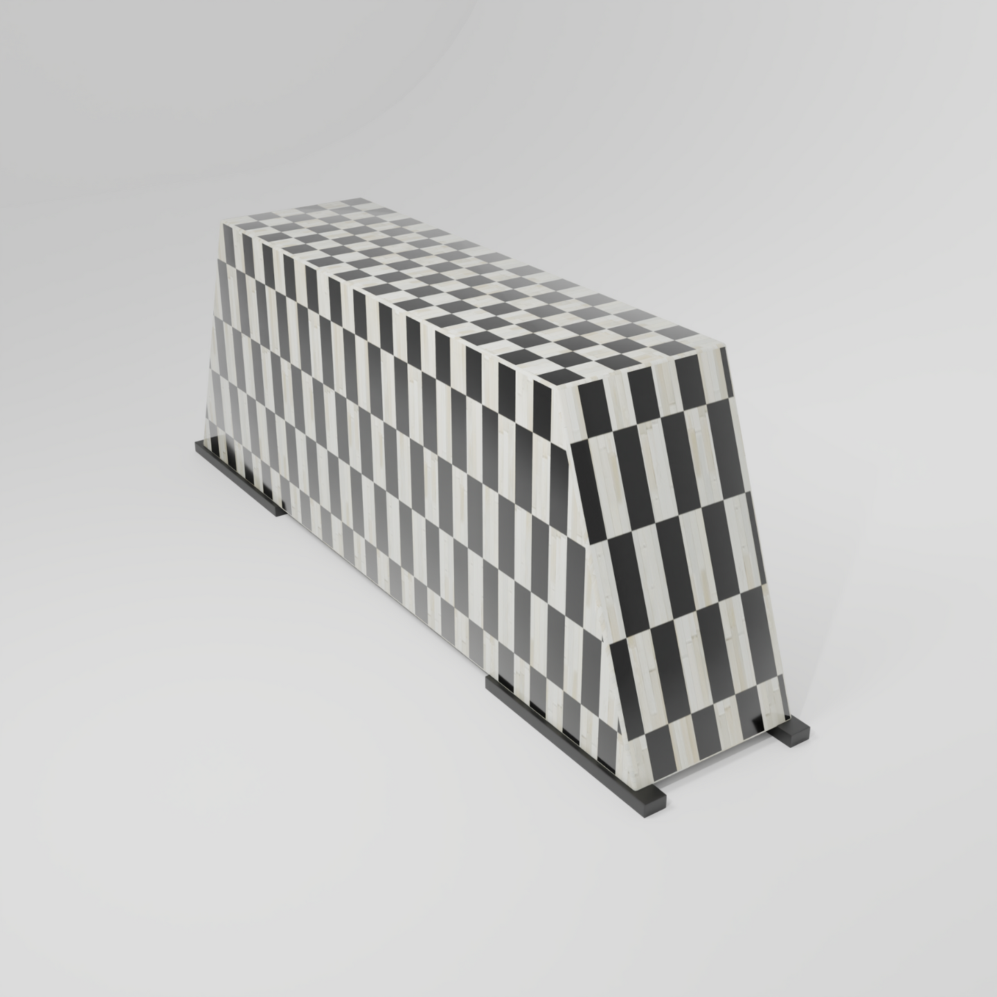 CasaGold Illusion Checkerboard Sideboard - Bone Inlay Cabinet