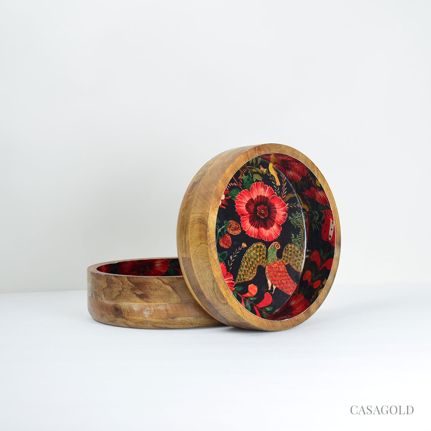 Wooden Serving Bowl - Bird of Paradise