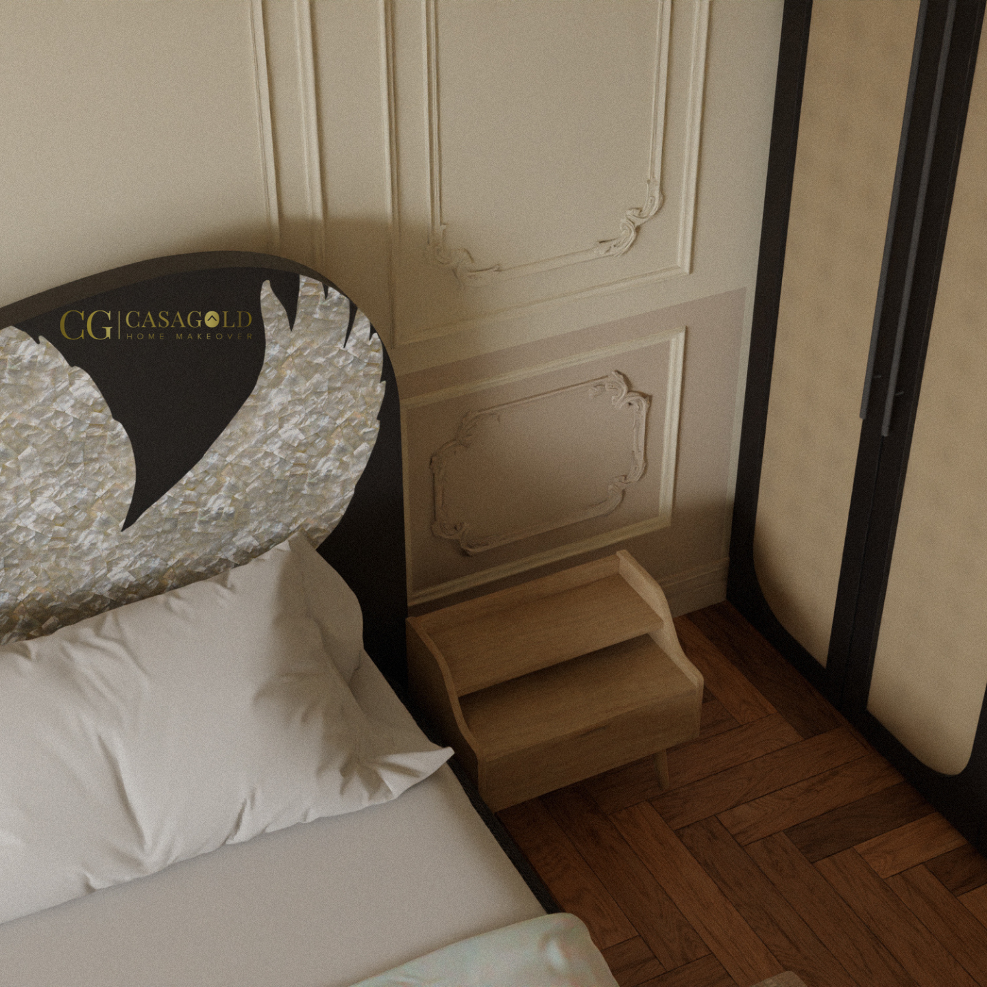 The Celeste Crane Inlay Bed