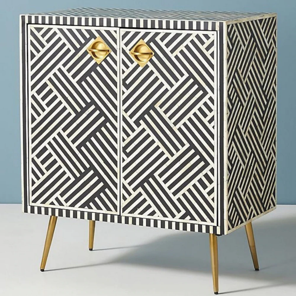 Inlay Cabinet - Chevron Black