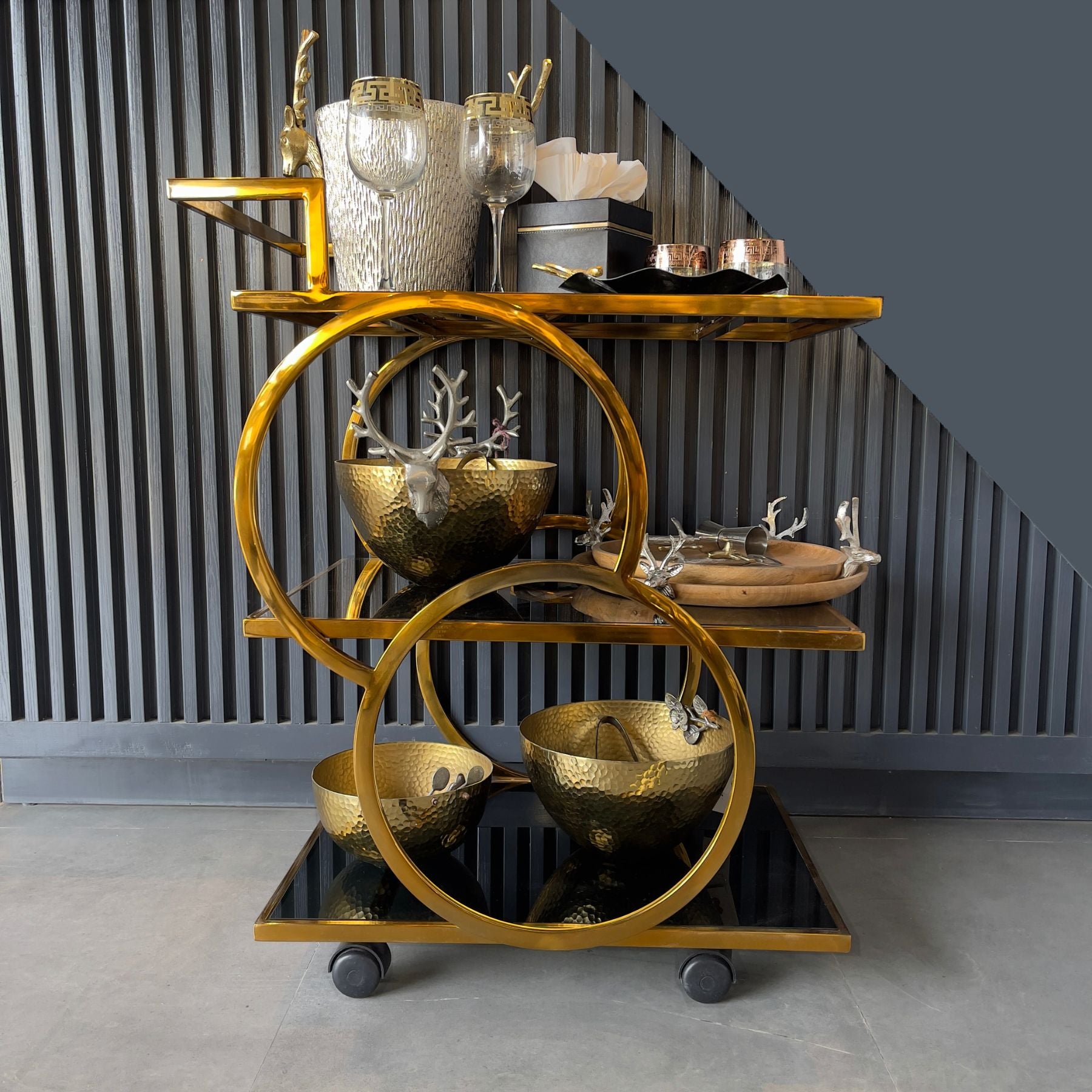 Otis Glass Bar Serving Cart
