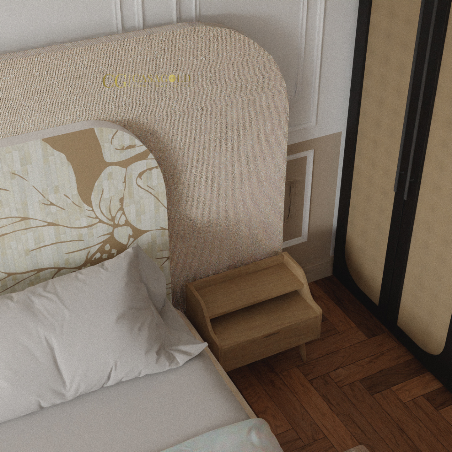 Aurora Inlay Upholstered Bed