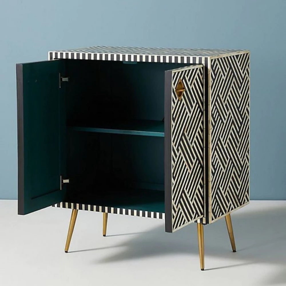Inlay Cabinet - Chevron Black