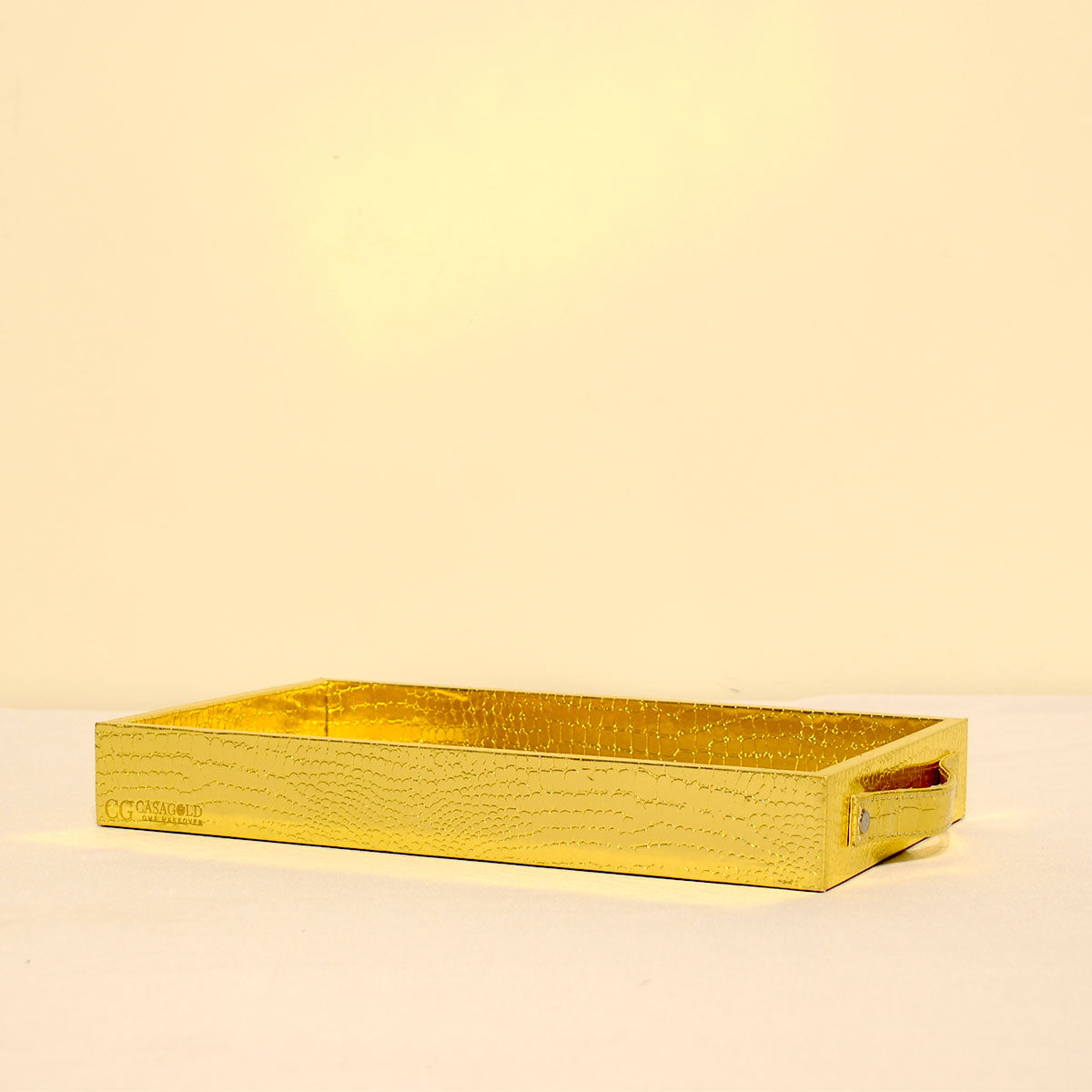 Leather tray with Tissue box Gold