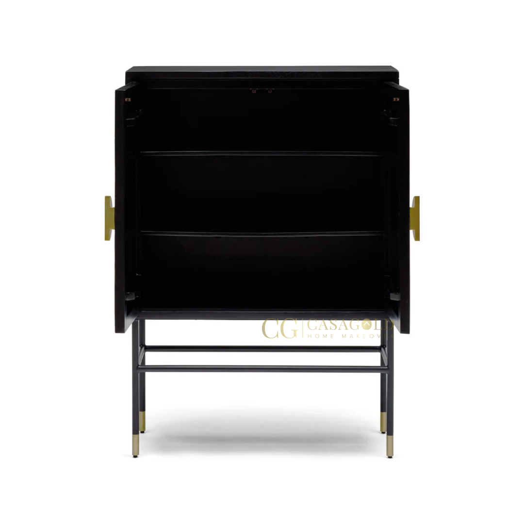 Monarch Geometric Inlay Bar Cabinet