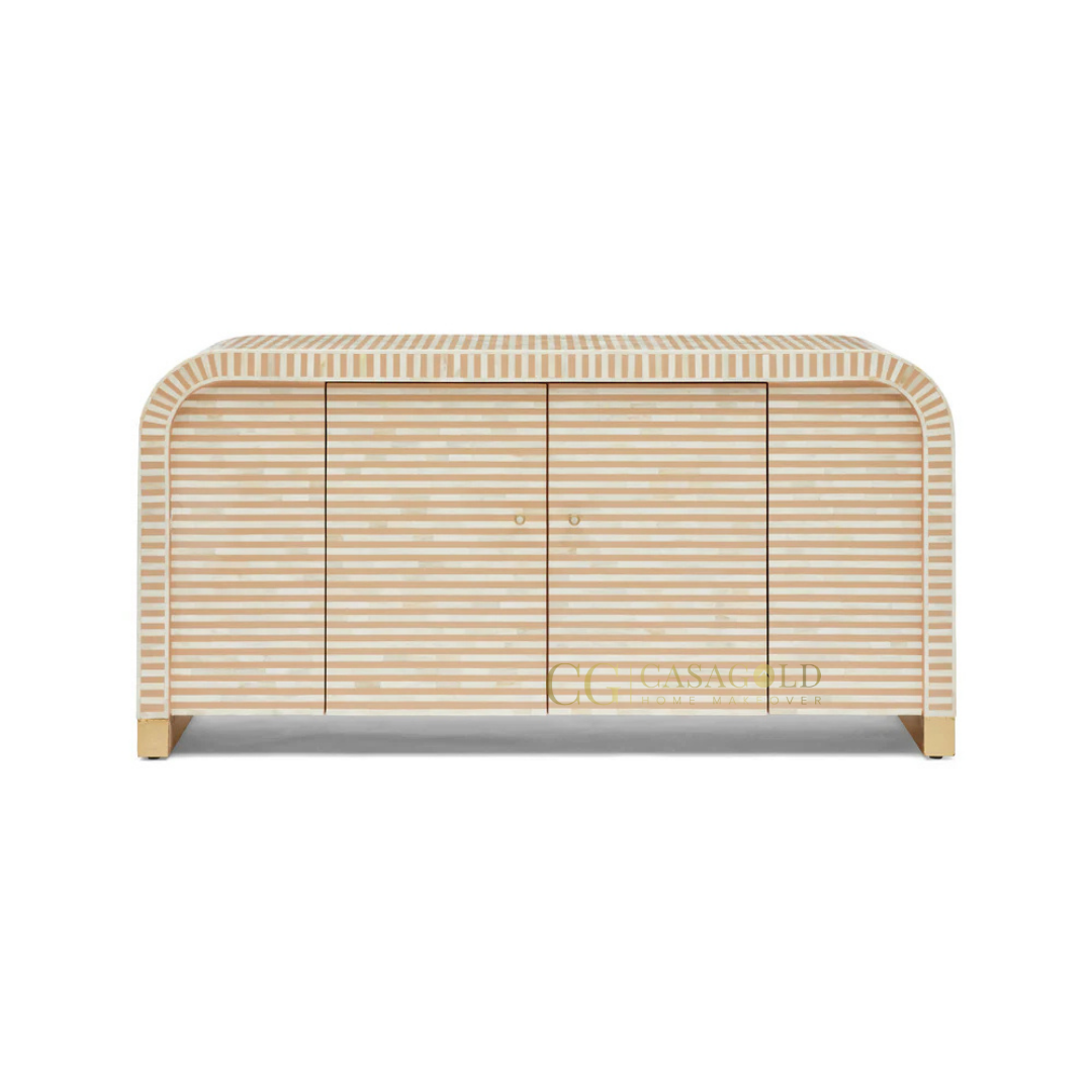 Rumi: The Finest Handcrafted Waterfall Bone-Inlay Sideboard for Timeless Luxury