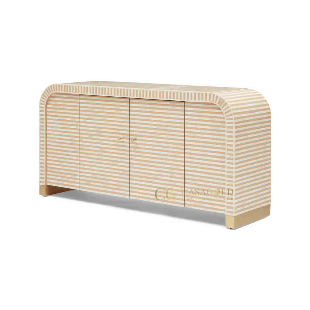 Rumi: The Finest Handcrafted Waterfall Bone-Inlay Sideboard for Timeless Luxury