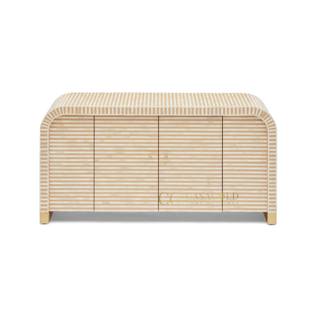 Rumi: The Finest Handcrafted Waterfall Bone-Inlay Sideboard for Timeless Luxury
