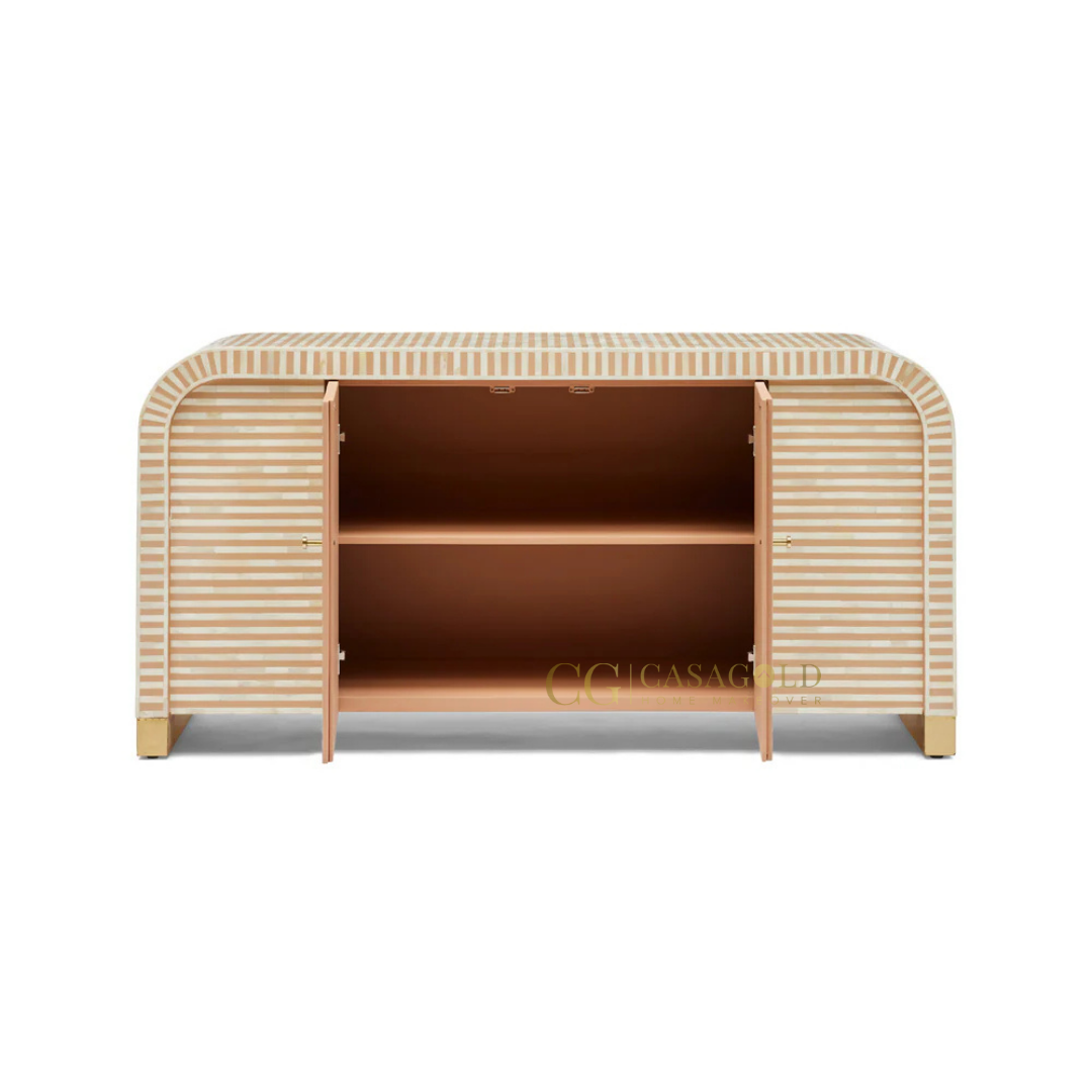 Rumi: The Finest Handcrafted Waterfall Bone-Inlay Sideboard for Timeless Luxury