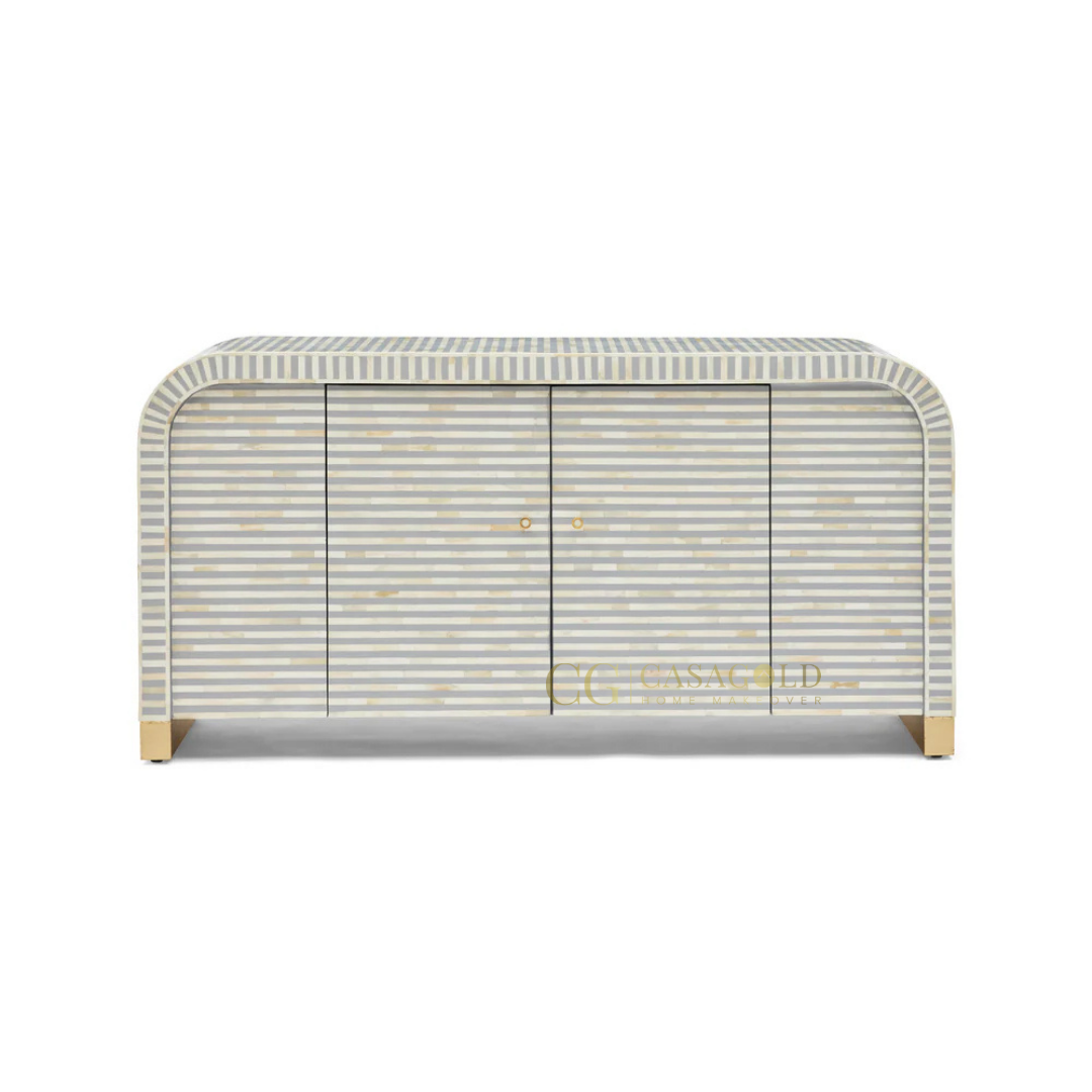 Rumi: The Finest Handcrafted Waterfall Bone-Inlay Sideboard for Timeless Luxury