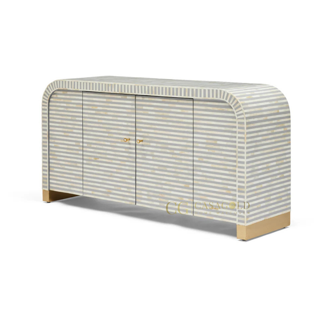 Rumi: The Finest Handcrafted Waterfall Bone-Inlay Sideboard for Timeless Luxury