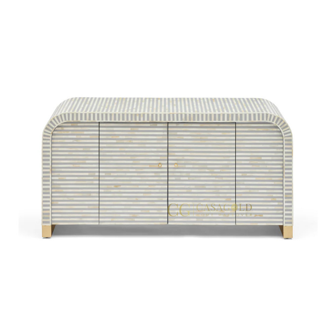 Rumi: The Finest Handcrafted Waterfall Bone-Inlay Sideboard for Timeless Luxury