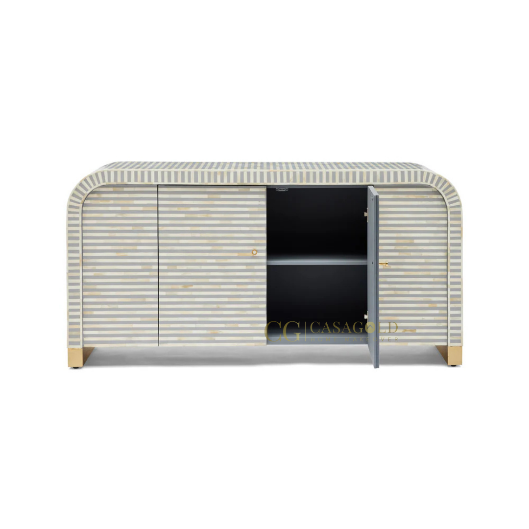 Rumi: The Finest Handcrafted Waterfall Bone-Inlay Sideboard for Timeless Luxury
