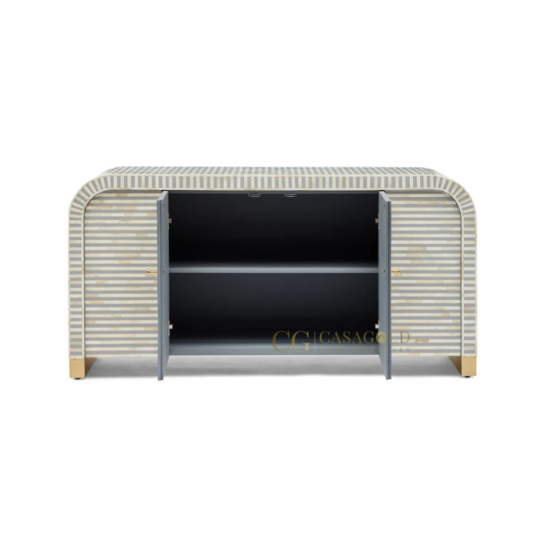 Rumi: The Finest Handcrafted Waterfall Bone-Inlay Sideboard for Timeless Luxury