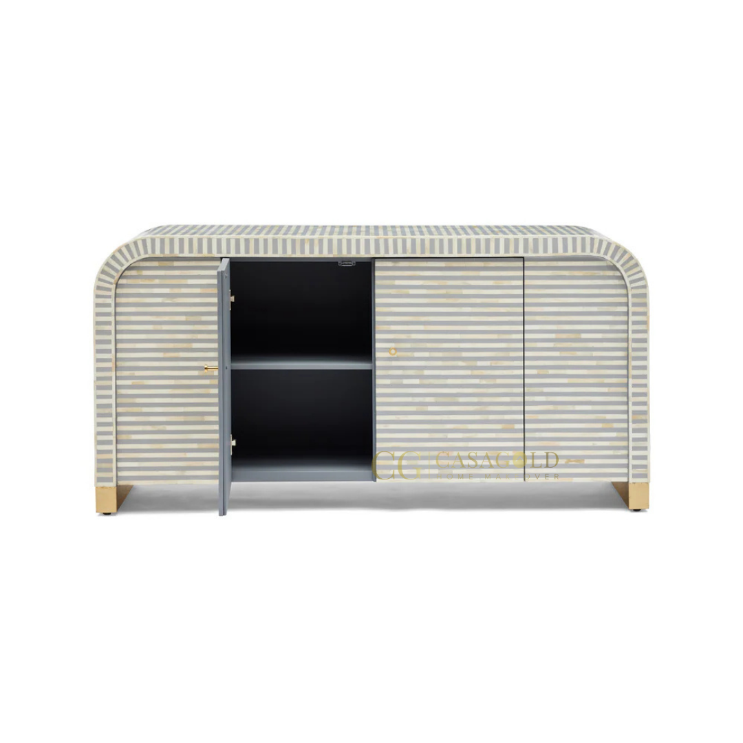 Rumi: The Finest Handcrafted Waterfall Bone-Inlay Sideboard for Timeless Luxury
