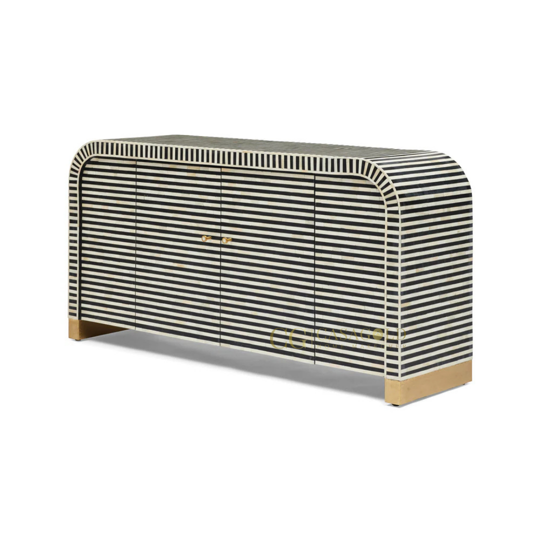 Rumi: The Finest Handcrafted Waterfall Bone-Inlay Sideboard for Timeless Luxury