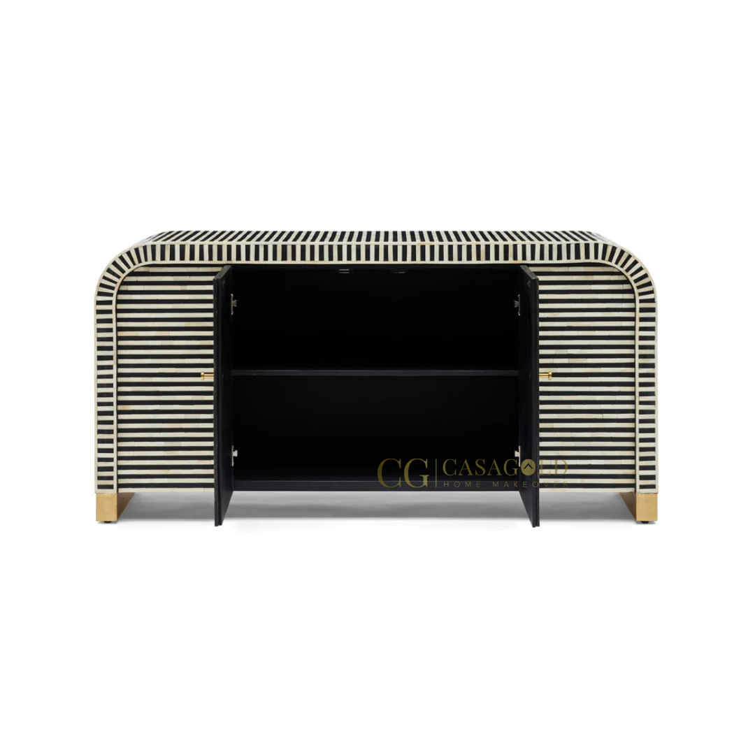Rumi: The Finest Handcrafted Waterfall Bone-Inlay Sideboard for Timeless Luxury