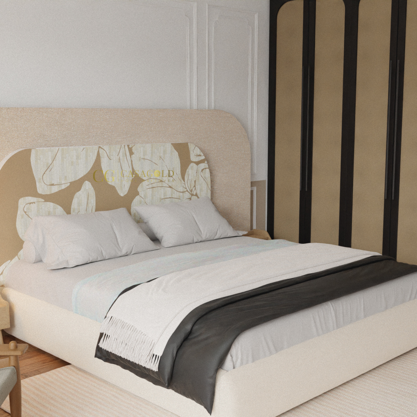 Aurora Inlay Upholstered Bed