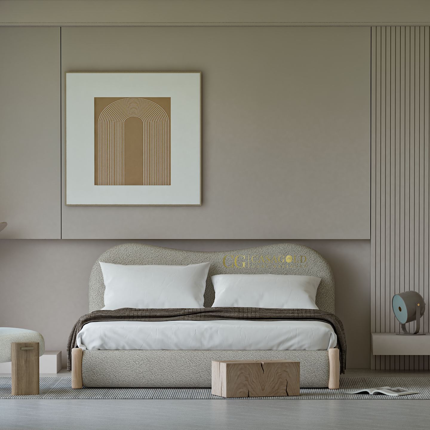 Rochelle Upholstered Bouclé Bed