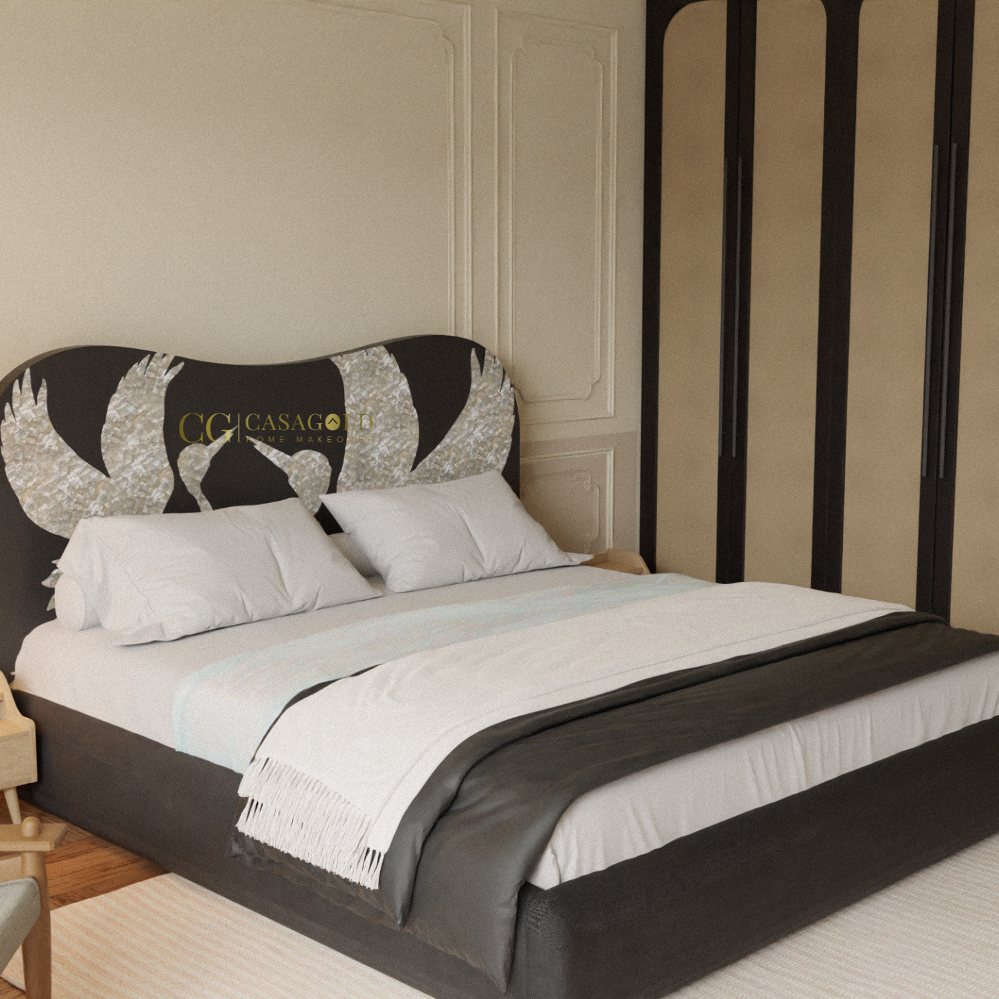 The Celeste Crane Inlay Bed