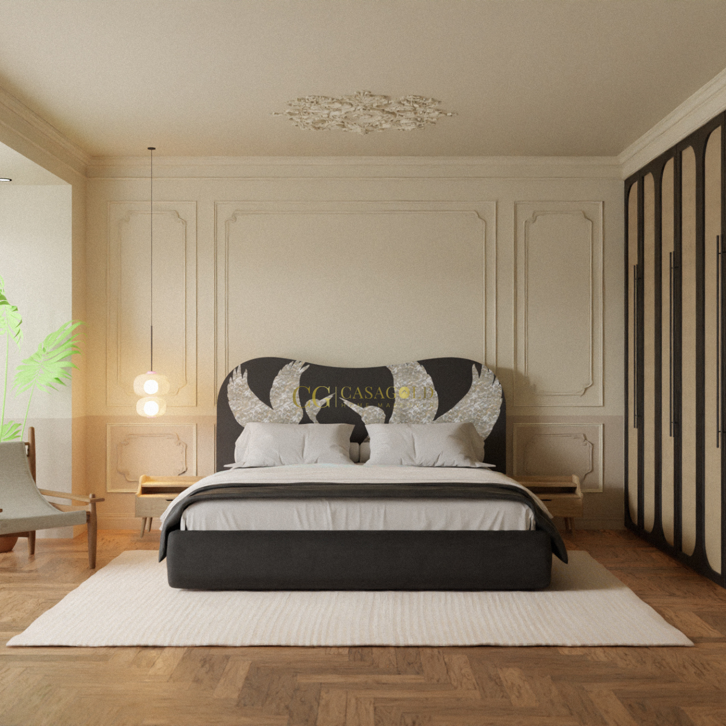 The Celeste Crane Inlay Bed