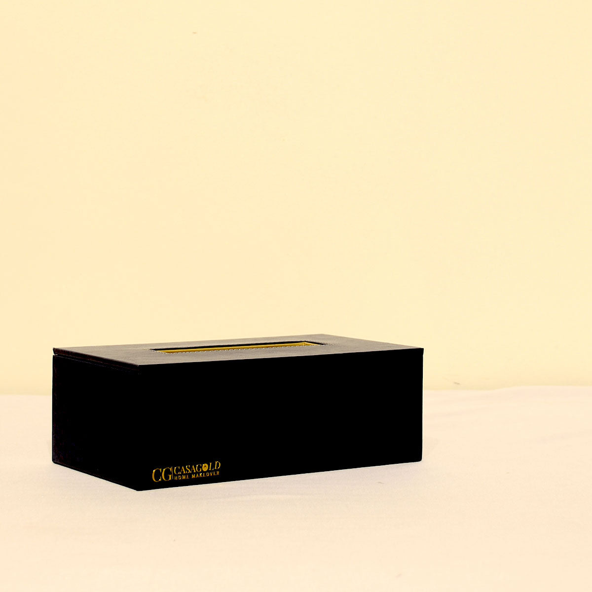 Leather tray with Tissue box Black