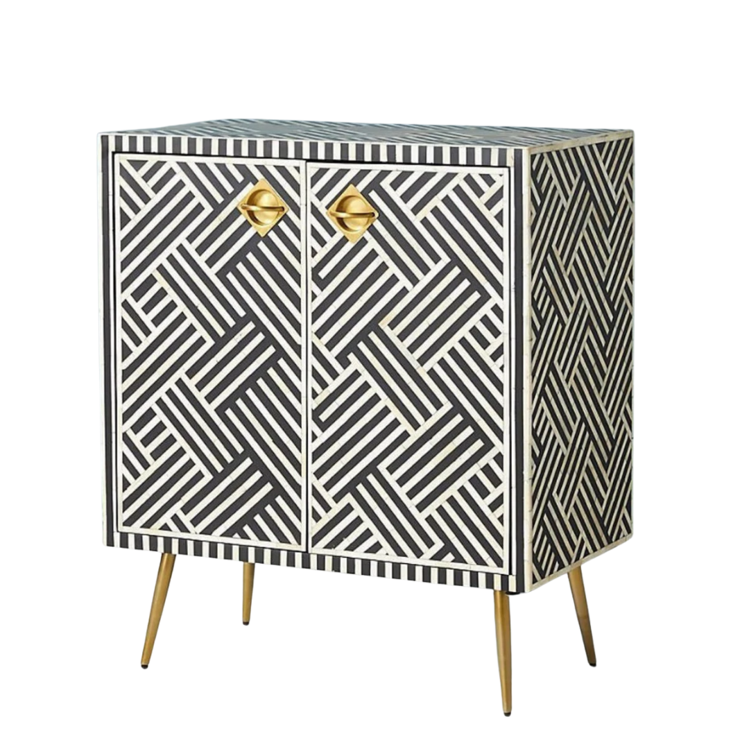 Inlay Cabinet - Chevron Black