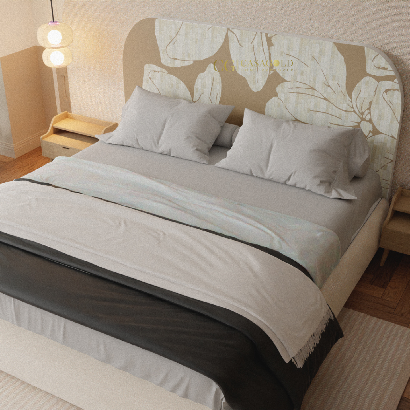 Aurora Inlay Upholstered Bed