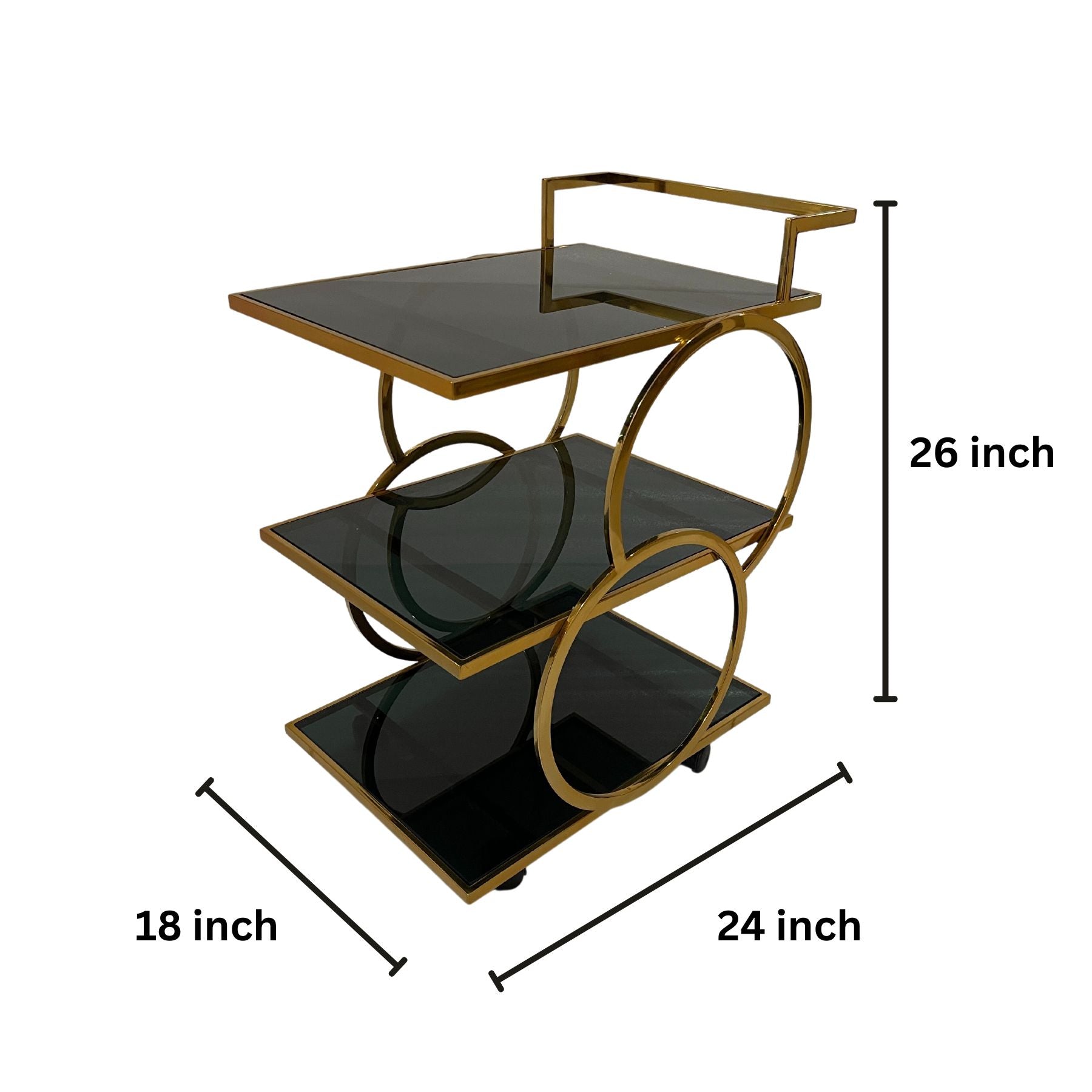 Otis Glass Bar Serving Cart