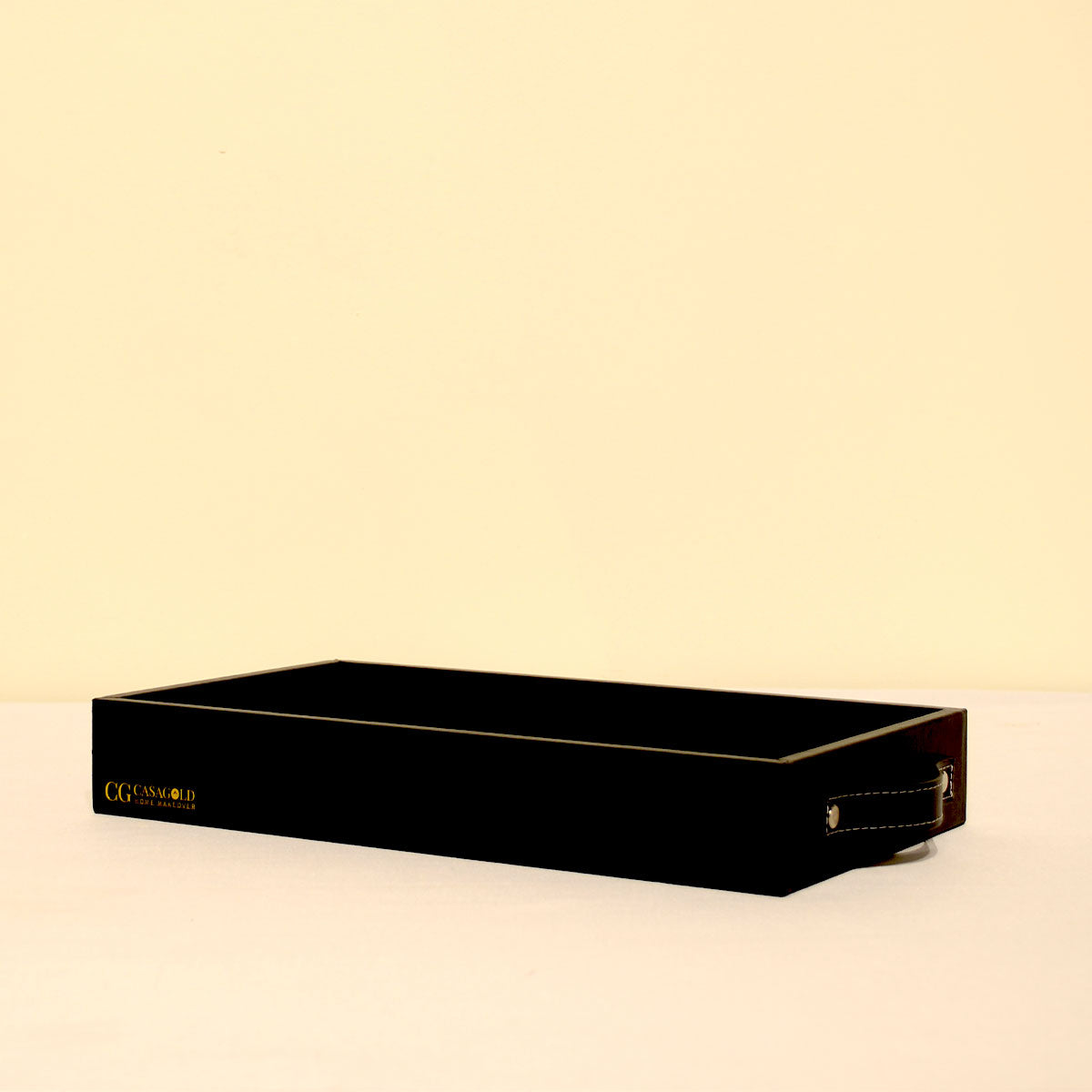 Leather tray with Tissue box Black