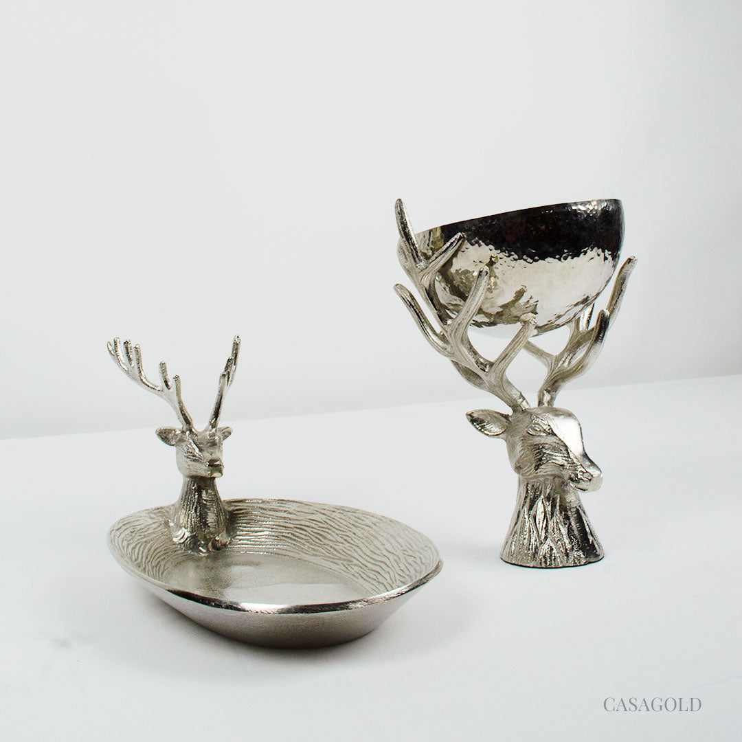 Oval Tray with Antler-Inspired Handles