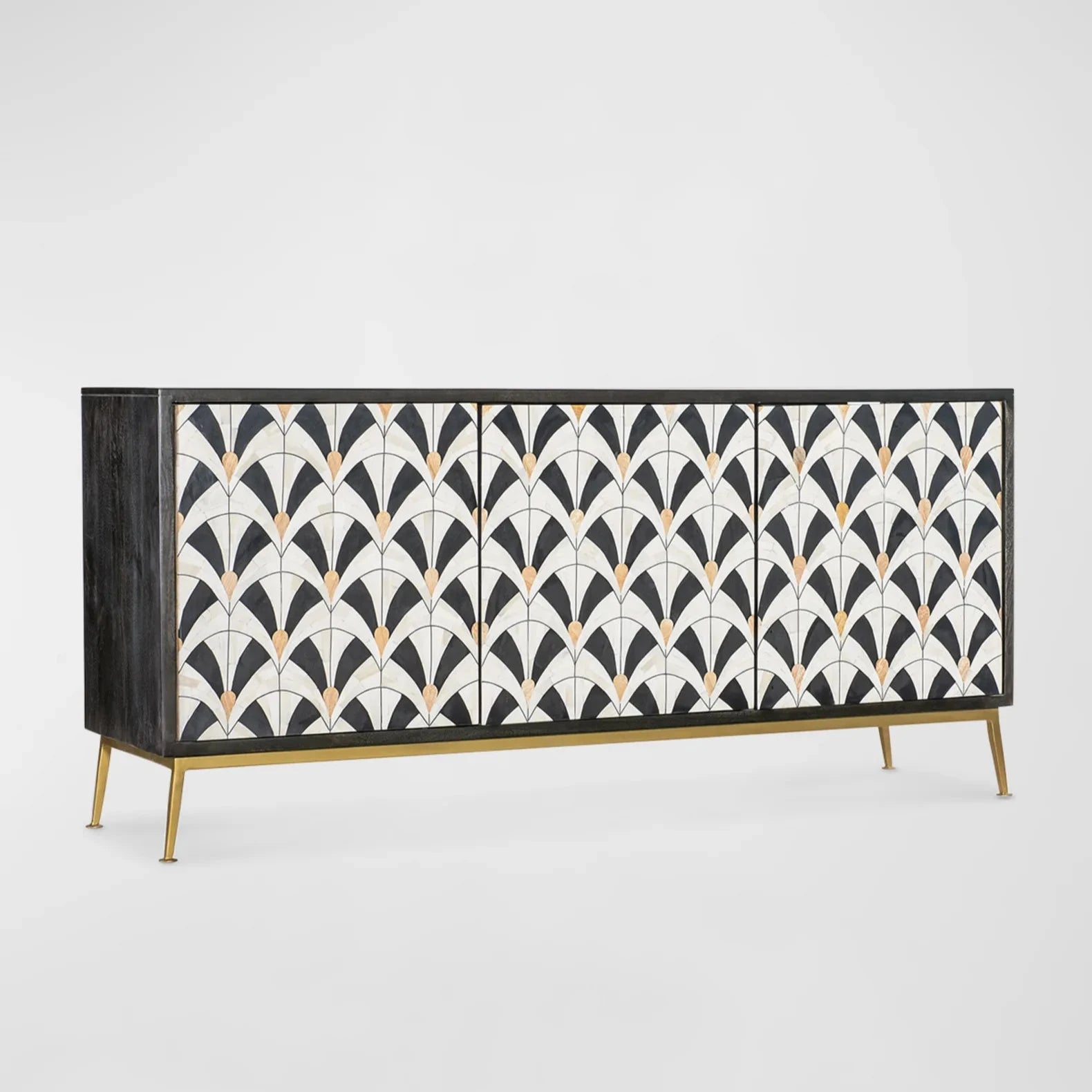 Antique White Bone Inlay Sideboard