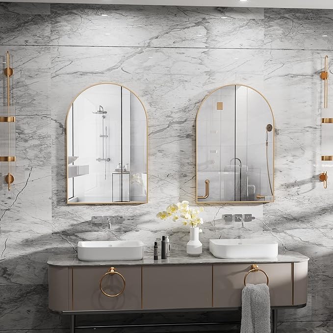 Arch Glass Mirror RoseGold Frame.