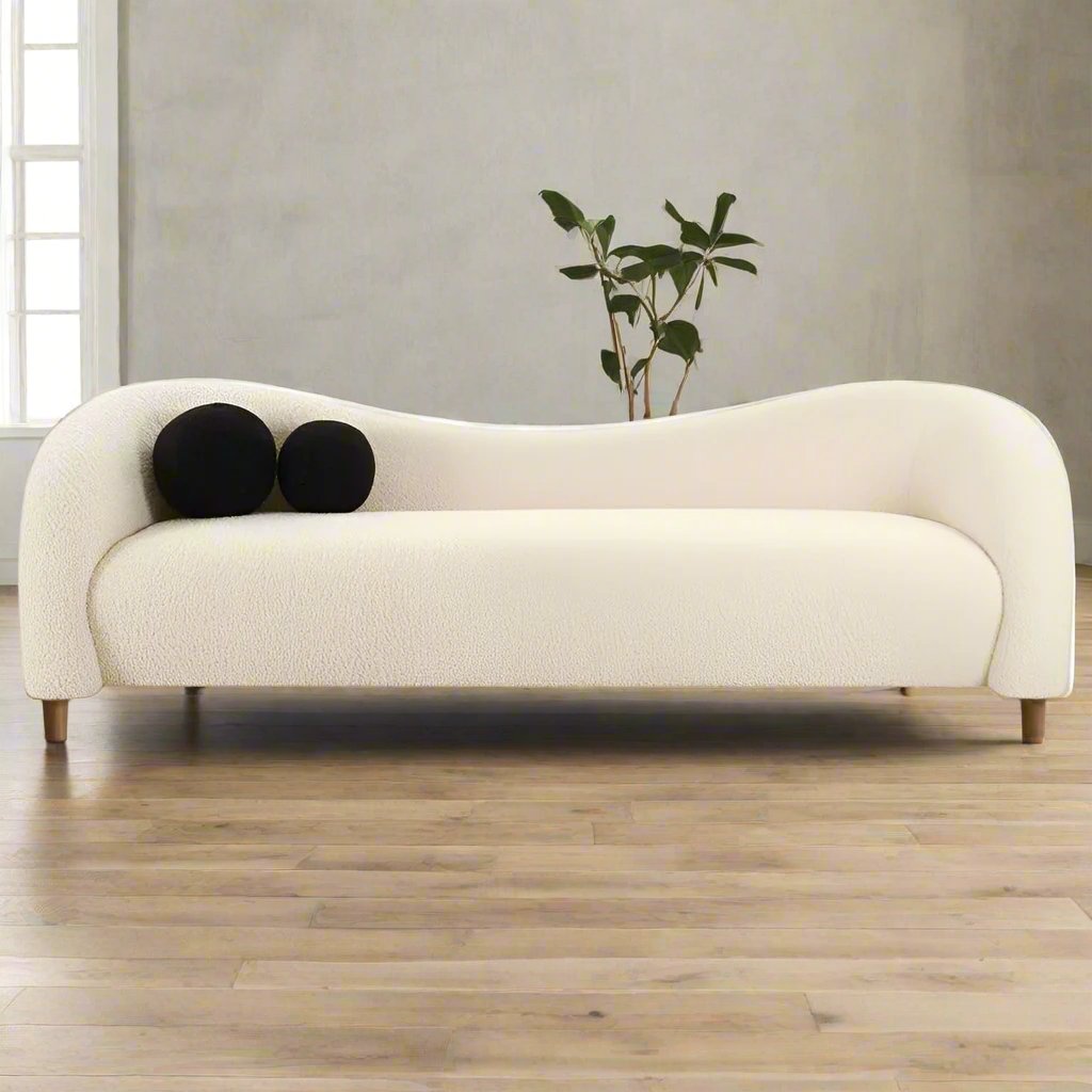 "Luxury wooden frame sofa with artisanal craftsmanship"