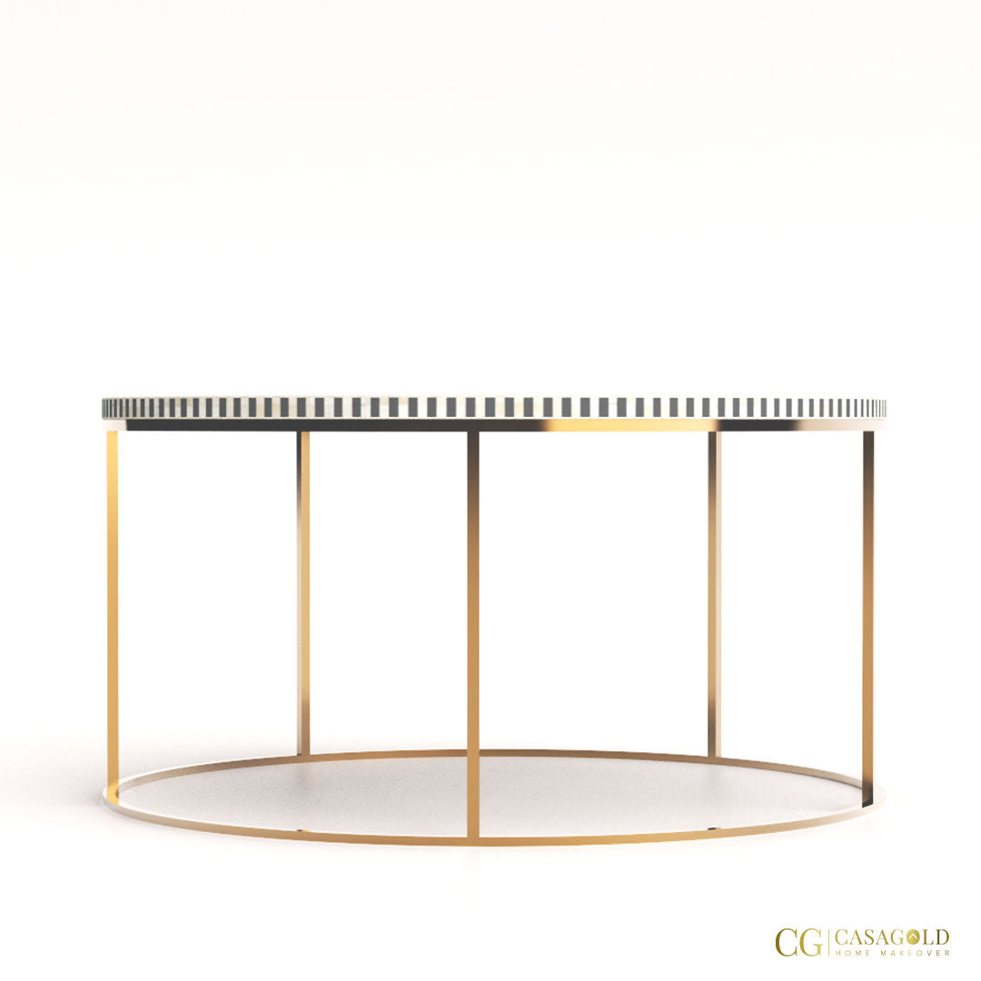 Exclusive design round bone inlay coffee table