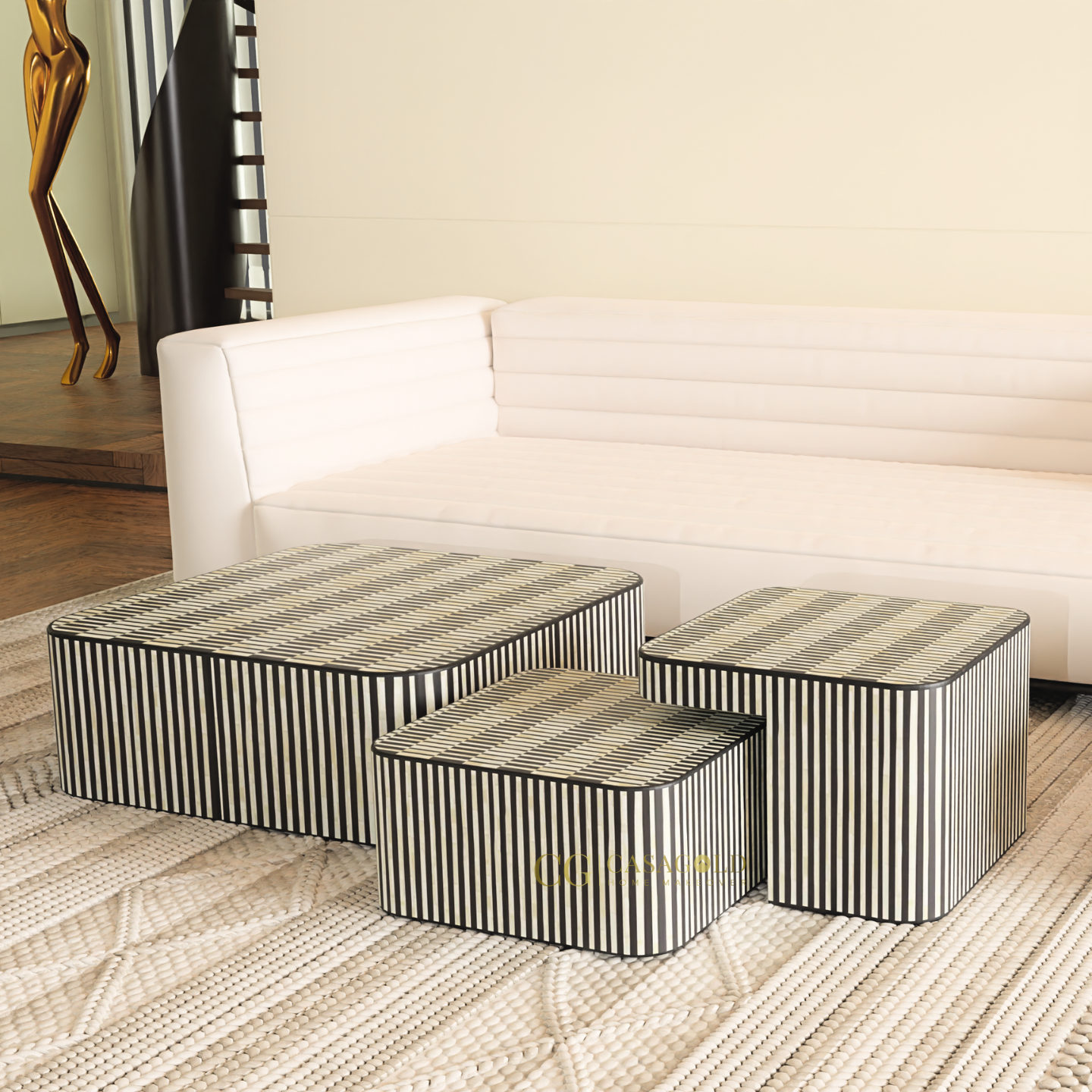 elegant square inlay coffee table centerpiece