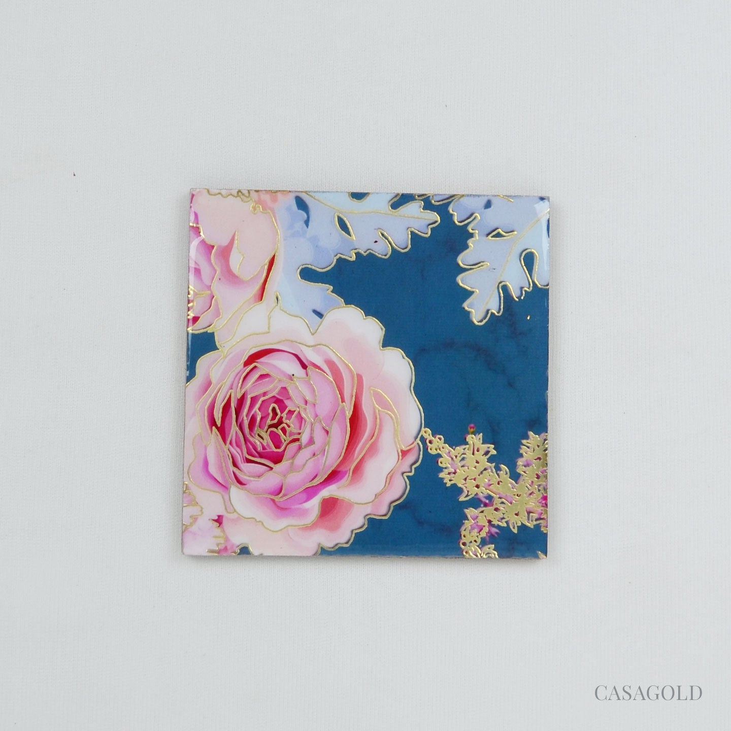 Luxurious tissue box paired with a matching coaster