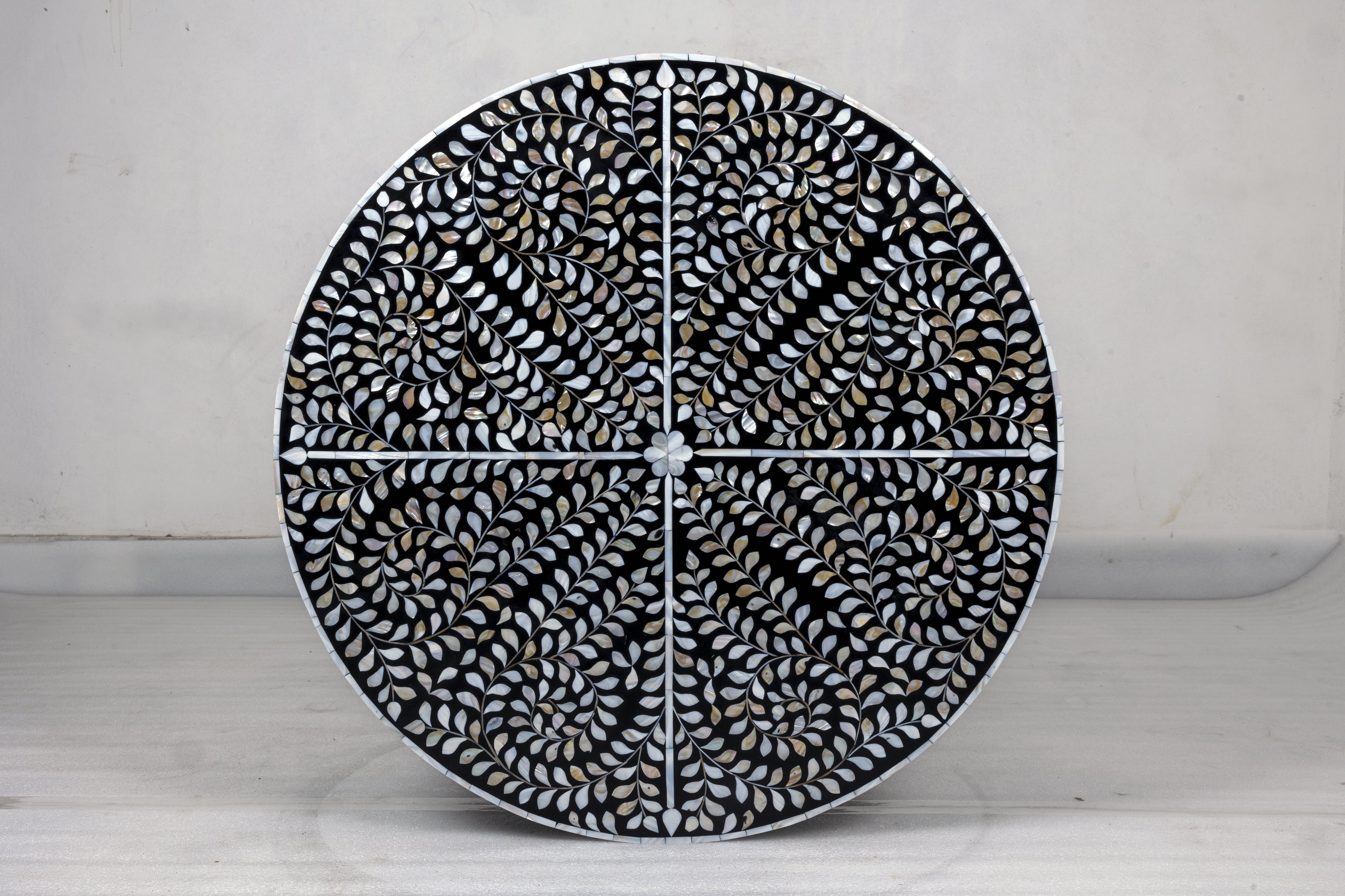 Centerpiece coffee table with bone inlay