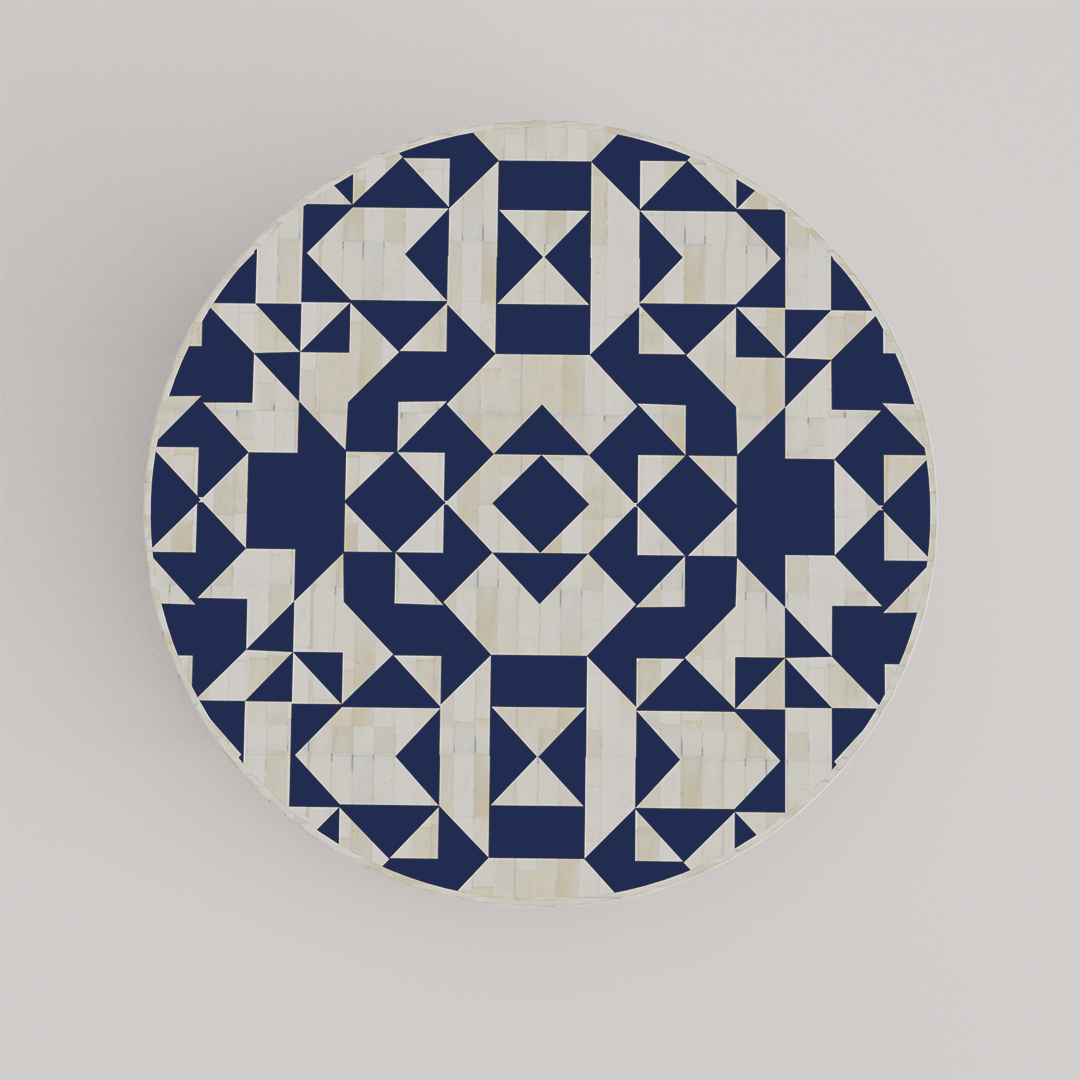 Bone Inlay Round Coffee Table - Luxe and Chic