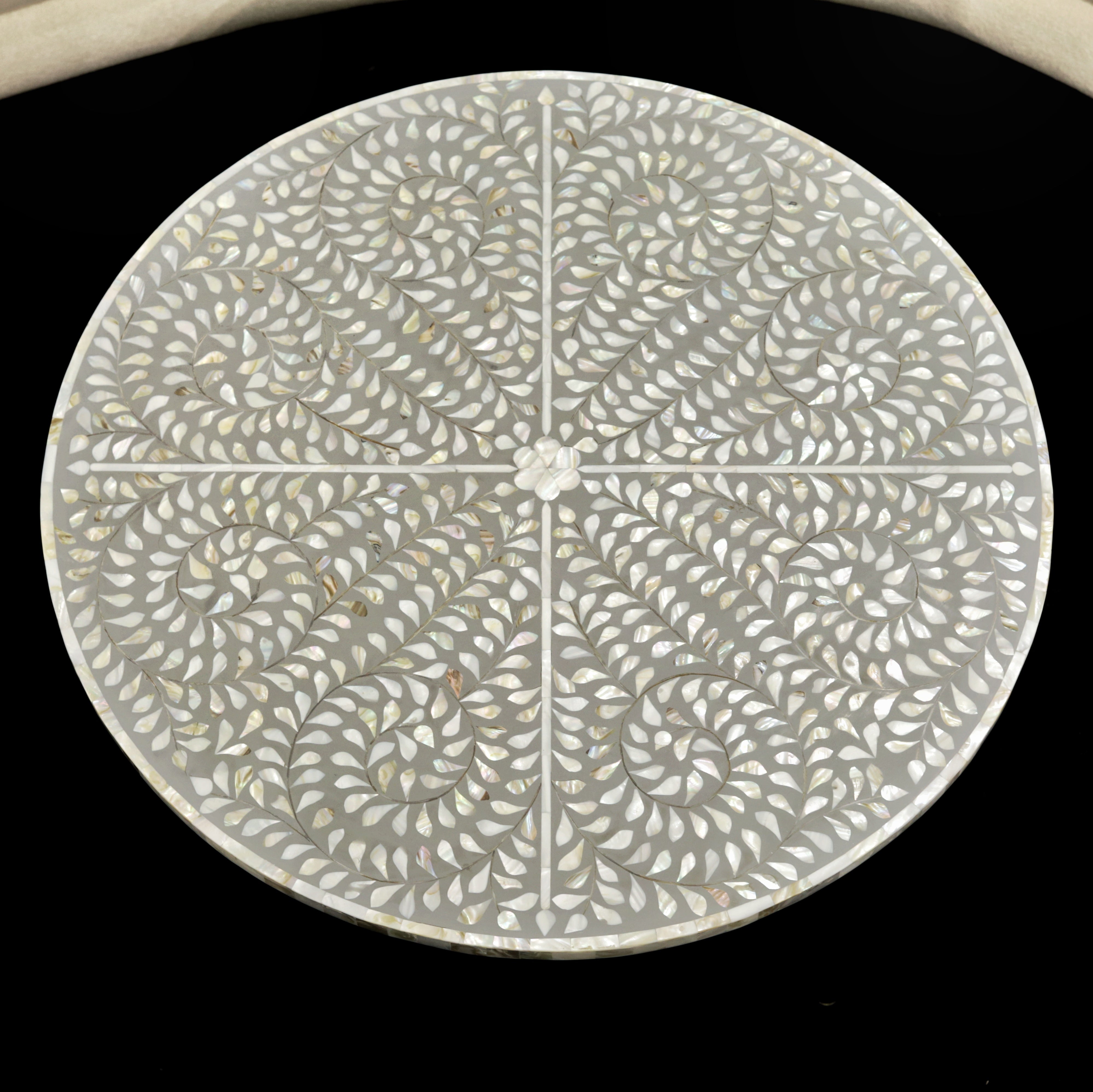 Bone Inlay Round Coffee Table with Modern Look