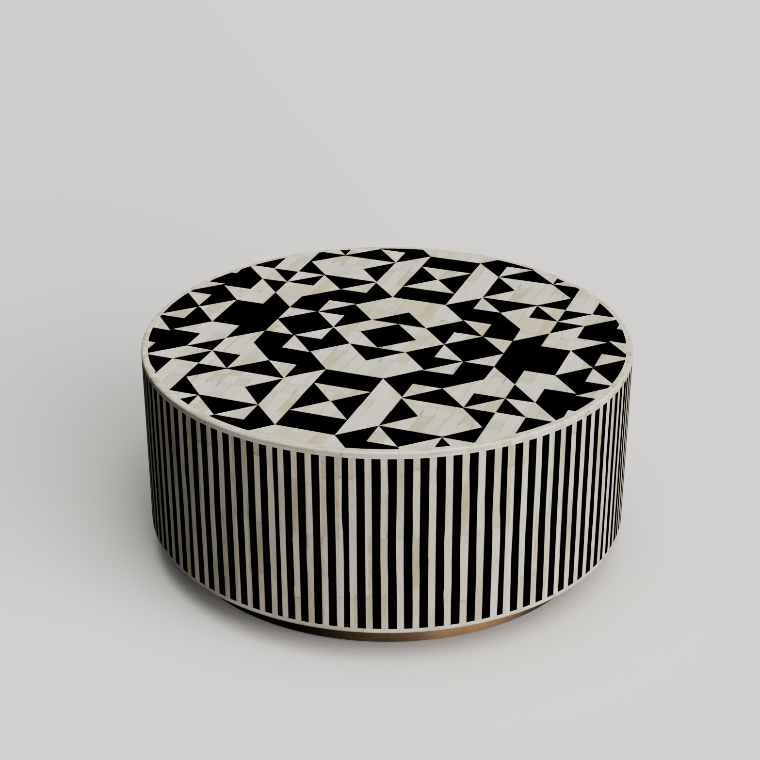 Bone Inlay Round Table - Perfect for Living Room
