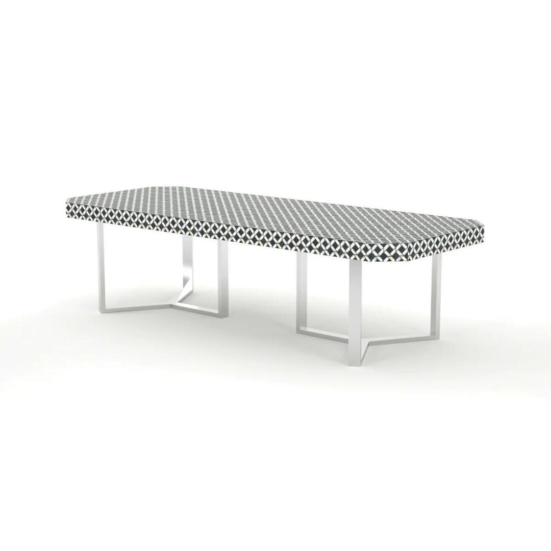Bone Top Dining Table with Gold Base for Elegant Dining Spaces