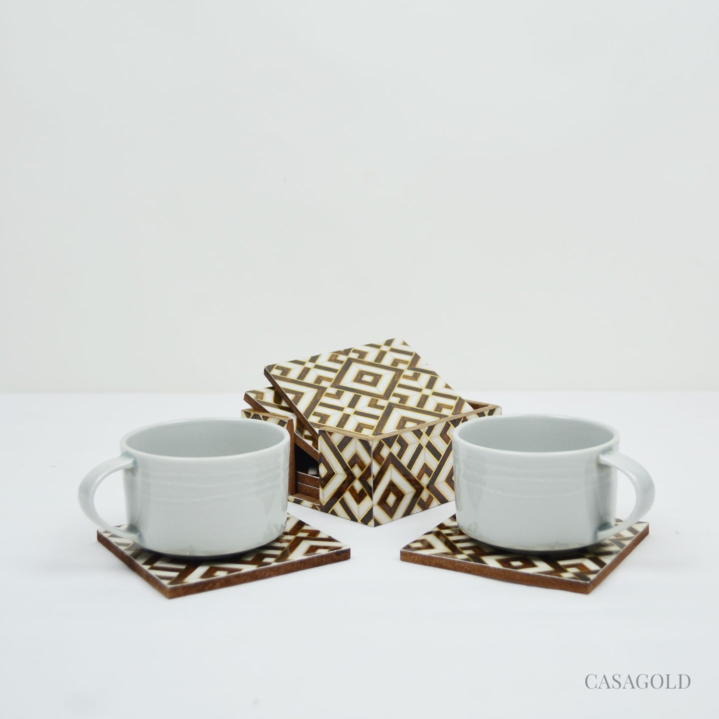 High-quality coaster with built-in tissue holder