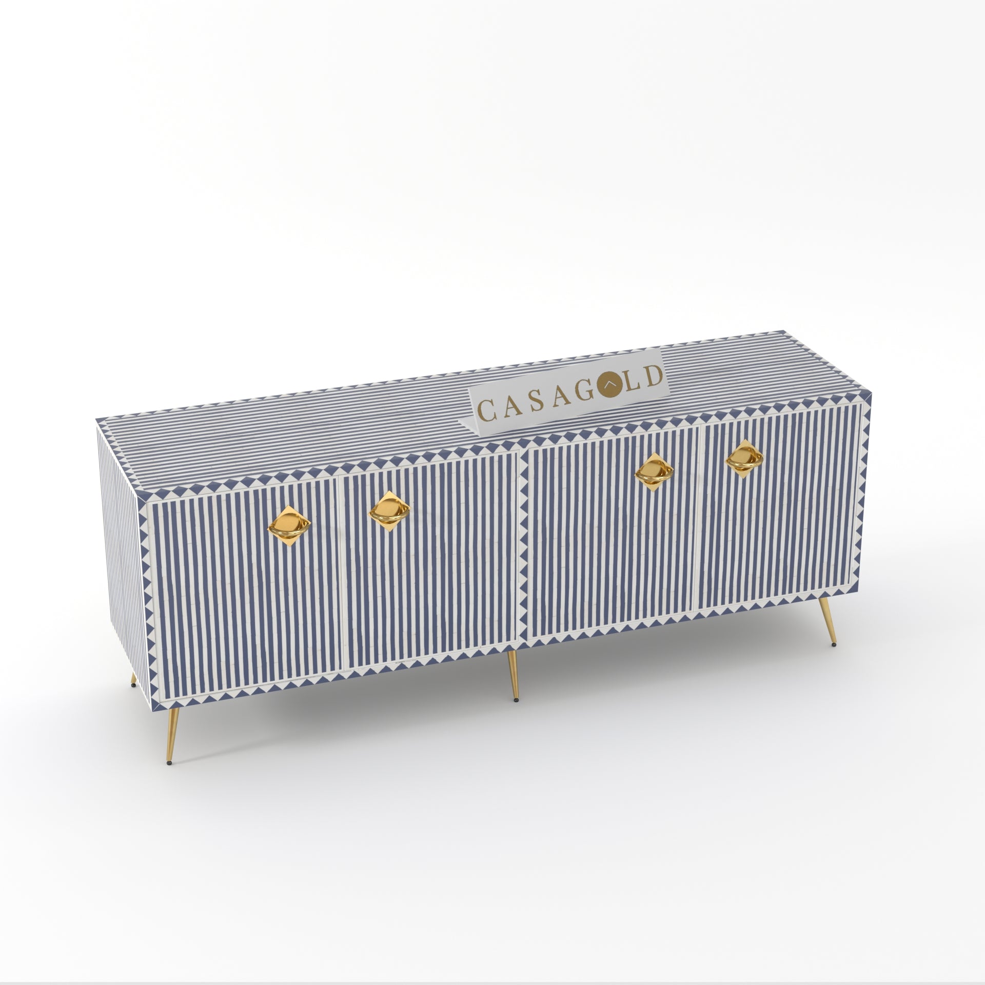 Chic black and white inlay TV unit