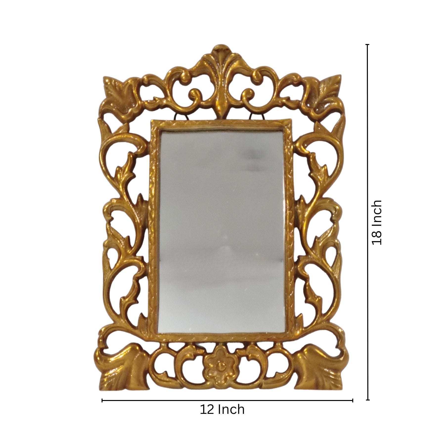 Classic Rectangle Gold Glass Vintage Mirror