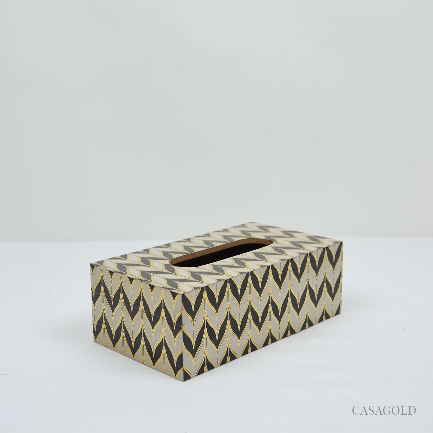 Luxe coaster with an elegant tissue holder design