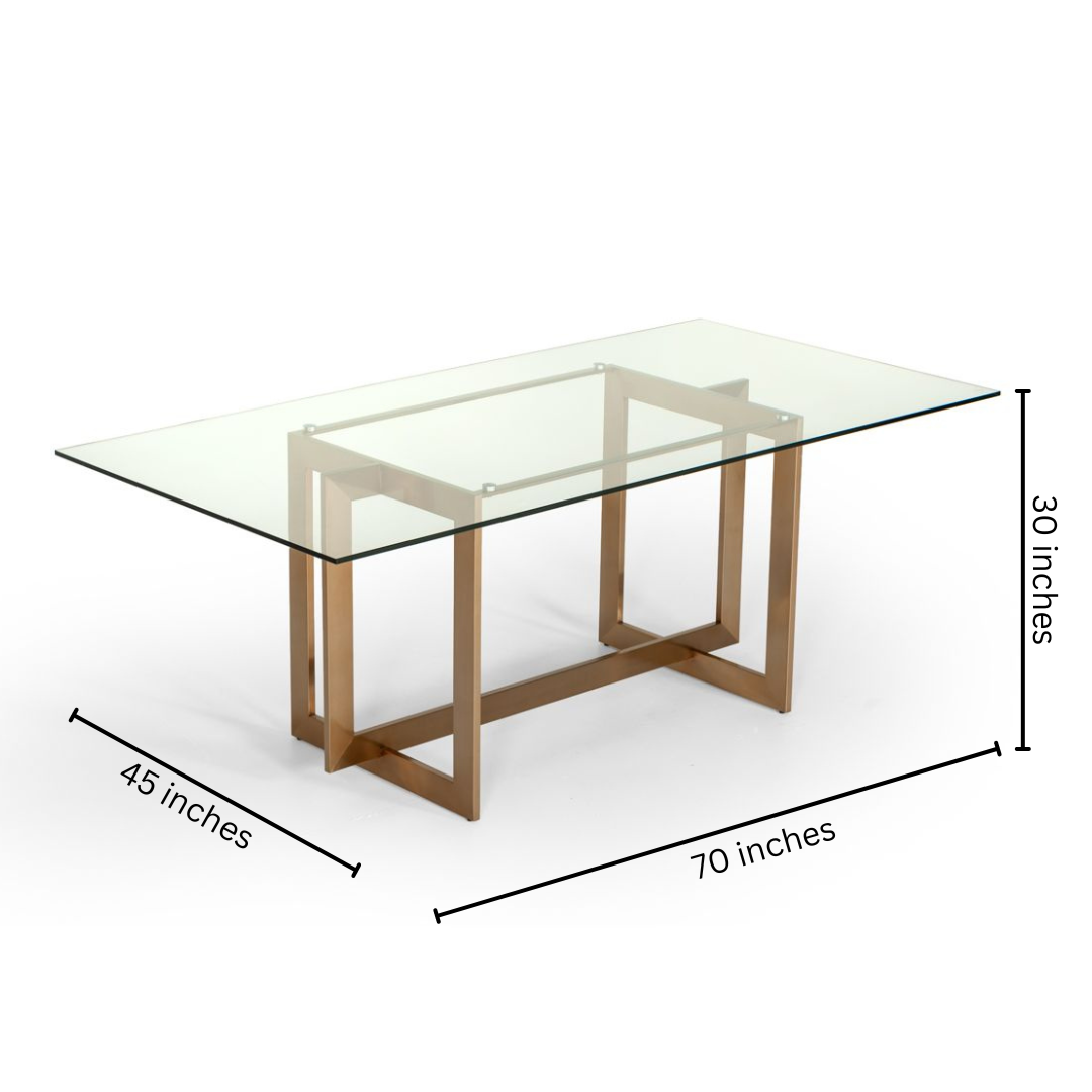 Compact Glass Luxury Dining Table