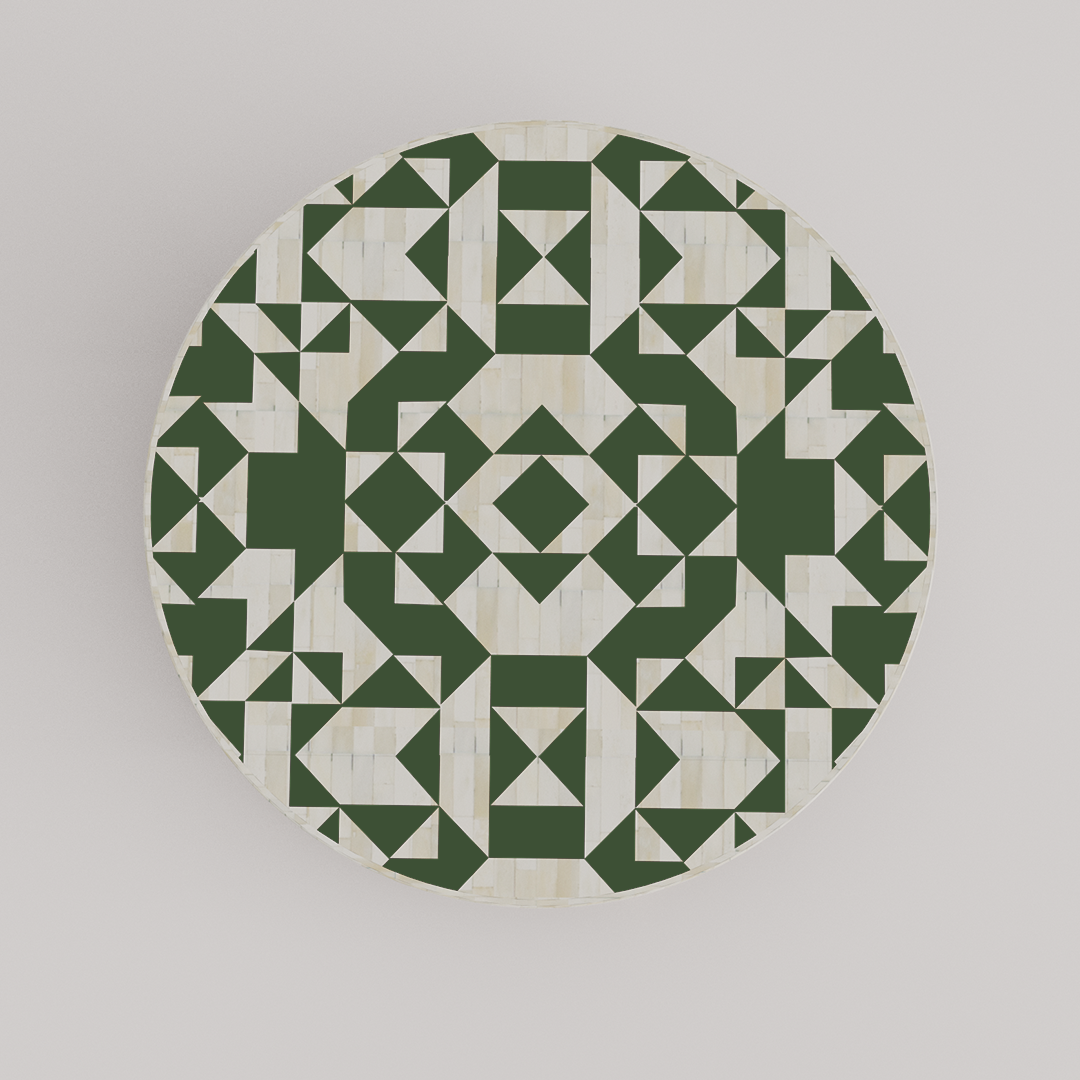 Decorative Bone Inlay Round Table for Homes