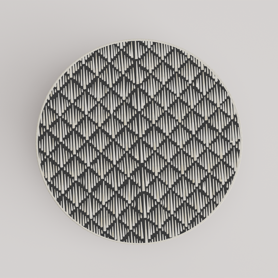 Decorative Round Coffee Table with Bone Inlay