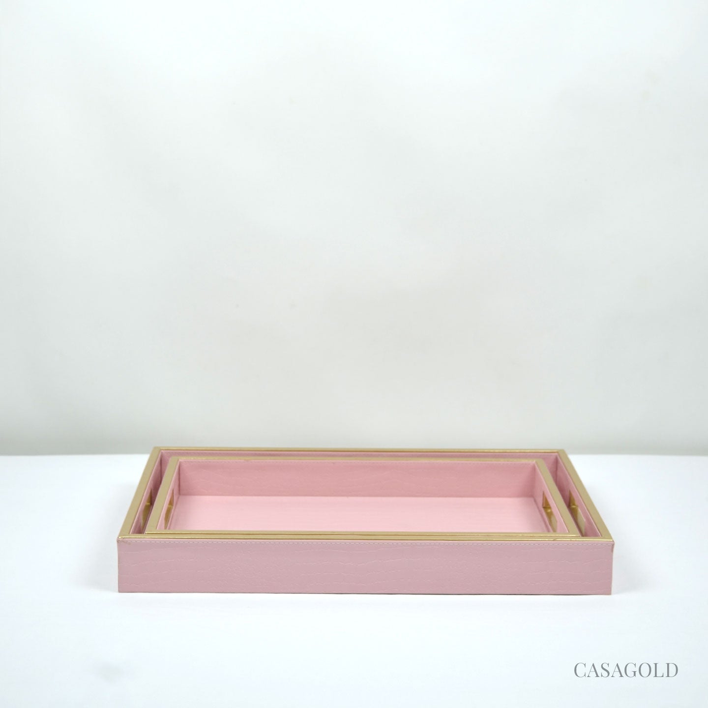 Designer leather serving tray with tissue box